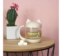 Tasse À Thé - Maestro - Tasse Chat Avec Infuseur - Blanc - Plastique - Résine