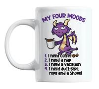 Tasse À Thé Mes Quatre Humeurs Avec Un Dragon Violet De Dessin Animé Idée Tasses À Café En Céramique Rétro Mugs À Café Pour Boissons Eau Fête