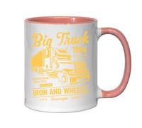 Tasse à thé ou café Big Truck Iron And Wheels en céramique Rose
