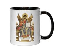 Tasse à thé ou café en céramique avec icône orthodoxe orientale Jésus Christ Noir