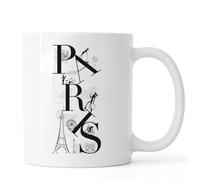Tasse à thé ou café en céramique avec inscription « Famous Paris Monuments »