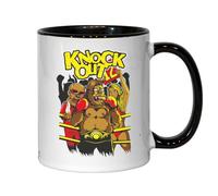 Tasse à thé ou café en céramique avec inscription « Knock Out Boxing Out » - Noir