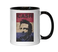 Tasse à thé ou café en céramique avec inscription « Money John Bill » - Couleur célèbre - Noir