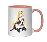 Tasse à thé ou café en céramique avec inscription « Pin Up Girl » de style anime - Rose
