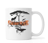 Tasse à thé ou café en céramique blanche avec inscription « Reserve Elephant and Whale Giants »