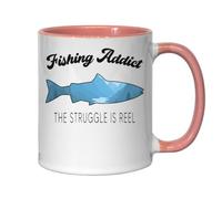 Tasse à thé ou café en céramique « Fishing Addict The Struggle Is Reel » - Rose
