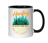 Tasse à thé ou café en céramique « Hunting Is Alive And Well And So It Should Be » Noir