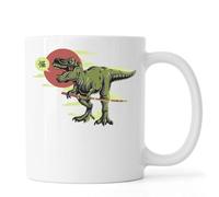 Tasse à thé ou café en céramique Motif dinosaure Tyrannosaure Rex Samourai Blanc