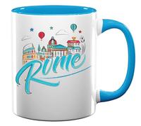Tasse à thé ou café en céramique Motif horizon de Rome Bleu clair