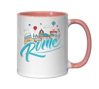 Tasse à thé ou café en céramique Motif horizon de Rome Rose