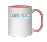 Tasse à thé ou café en céramique Motif horizon de Singapour Rose
