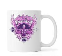 Tasse à thé ou café en céramique Motif horloge Sinister Evil Angel Blanc