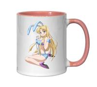 Tasse à thé ou café en céramique Motif lapin blond Pin Up Babe Rose