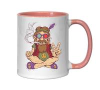 Tasse à thé ou café en céramique Motif Peace Love Hippie Rose
