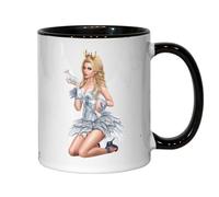 Tasse à thé ou café en céramique Motif princesse Pin Up Girl Noir