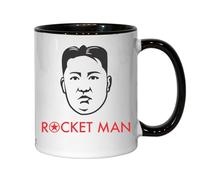 Tasse à thé ou café en céramique Rocket Man Funny Kim Jong Un Noir