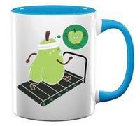 Tasse à thé ou café en céramique Running Pear Has A Dream Get Fit Sport Bleu clair