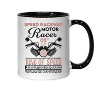 Tasse à thé ou café en céramique Speed Raceway Motor Racer King Of Speed Noir