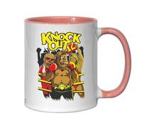Tasse à thé ou café humoristique en céramique avec inscription « Knock Out Boxing » - Rose