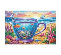 Tasse à thé Parmi Les Fleurs denses 1000 Pièces Puzzle Collectionneur en Carton Rigide sans Déformation Haute Difficulté Niveau Expert Décoration Murale Cadeau Fête 1000 PCS