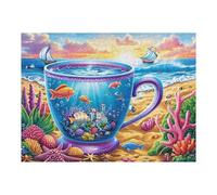 Tasse à thé Parmi Les Fleurs denses 500 Pièces Puzzle Personne Âgée en Carton Rigide Facile Débutant Anti-Stress Activité Manuelle Thérapie Occupationnelle Petit Prix 500 PCS