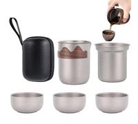 Tasse à thé portable, service à thé Kung Fu | Ensemble de tasses à thé léger et solide,Ensembles de thé à double couche Kung Fu pour les voyages et l'utilisation à la maison