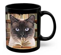 Tasse À Thé Rat De Bibliothèque Lisant Sea Dog Point Chat Siamois Porcelaine Mug En Céramique Minimaliste Mugs À Café Pour Lait Eau Collègue