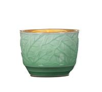 Tasse à thé Service céladon dorée du propriétaire Bol doré en céramique fabriqué la main de dégustation or Récipient trempage(A)