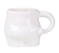 Tasse à thé | Tasse à petit déjeuner Fat Belly 320 ml | Tasse à café amusante | Tasse en céramique avec design en forme de ventre et poignée confortable, parfaite pour le thé du matin ou comme cadeau