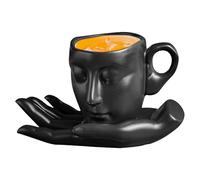 Tasse à thé, tasse avec visage humain | 260 ml Table Arts Ensemble de soucoupes - Tasse à café avec soucoupe, kit, lait, tasse à thé, cuisine, maison, ami de famille romantique pour