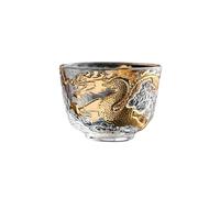 Tasse à thé Zen Kungfu en verre doré dragon volant 100 ml