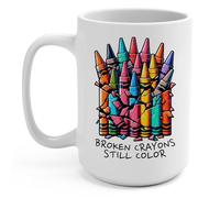 Tasse À Thé Zerbrochene Buntstifte Färben Immer Noch Rétro Mug Minimaliste Coffee Mugs Pour Bureau Lait Eau