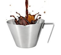 Tasse À Verser - Verrine Graduée - Triple Échelle Double Bec Résistant à la Chaleur avec Poignée pour Café, Cuisine, Pâtisserie, Dosage et Mixage de Boissons