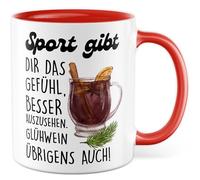 Tasse à vin chaud avec inscription en allemand - Cadeau sport vous donne l'impression de mieux paraître. Vin chaud aussi! - Tasse à café 330 ml en céramique - Noël Noël Noël saison de Noël tasse à