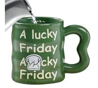 Tasse à vin en céramique avec lettres imprimées pour la maison - Tasse à vin en céramique, mignonne tasse de voyage en céramique pour café chaud, vin, whisky, crème glacée, bière, cocktails