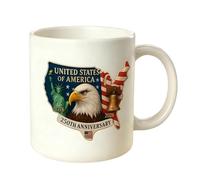 Tasse Américaine - Verres En Céramique De 350 Ml Pour Le 250e Anniversaire, Tasse À Café Avec Drapeau Américain De 1776 À 2026, Tase Souvenir Patriotique | Cadeau Pour Passionné D'histoire Pour Homme