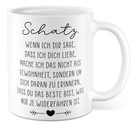 Tasse amour cadeau chérie, si je te dis que je t'aime, je ne fais pas cela par habitude, tasse à café Saint-Valentin relation, partenaire, petite amie, idée cadeau bureau tasse à café