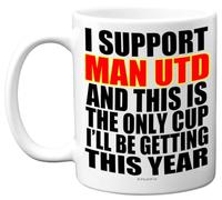 Tasse amusante avec ballon de football - Cadeau pour les fans de Man United - Tasse Footy Only - Cadeau de Noël ou d'anniversaire pour fils, papa, frère, oncle, collègue, ami, cousin, 325 ml, passe au