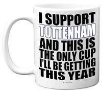 Tasse amusante avec ballon de football - Cadeau pour les fans de Tottenham - Tasse Footy Only - Cadeau de Noël ou d'anniversaire pour fils, papa, frère, oncle, collègue, ami, cousin, 325 ml, passe au