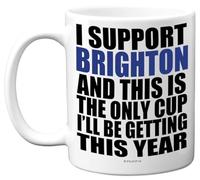 Tasse amusante avec ballon de football pour les fans de Brighton - Tasse Footy Only - Tasse de Noël - Cadeau d'anniversaire pour fils, papa, frère, oncle, collègue, ami, cousin, 325 ml, passe au