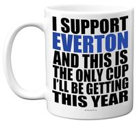 Tasse amusante avec ballon de football pour les fans d'Everton - Tasse Footy Only - Tasse de Noël - Cadeau d'anniversaire pour fils, papa, frère, oncle, collègue, ami, cousin, 325 ml, passe au