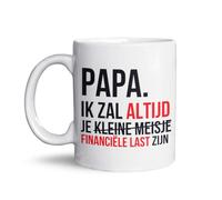 Tasse amusante avec texte - « Papa, je serai toujours ta petite fille » - 325 ml - Tasse en céramique - Excellent cadeau pour père, anniversaire ou fête des pères - Passe au lave-vaisselle et au