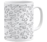 Tasse amusante Boobs et pénis | Cadeaux amusants pour hommes | Tasse amusante pour le bureau | Tasse perverse avec inscription en allemand | Tasse à pénis | Tasse à café seins (pénis blanc)