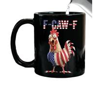 Tasse amusante en céramique avec motif de poulet - Motif drapeau américain - 355 ml - Pour café, thé, cacao, lait, jus de fruits, boissons froides, famille, amis, collègues, femmes, hommes