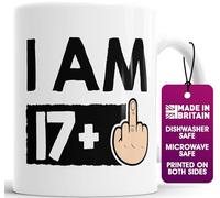 Tasse amusante pour 18e anniversaire - Cadeau grossier « I AM 17+1 » - Tasse à café gag pour homme et femme - Anniversaire important - Tasse de célébration fantaisie tournant 18 ans comme une blague