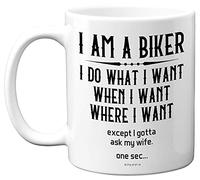 Tasse amusante pour homme - I Am A Biker - Cadeau de moto pour homme, tasse de moto en céramique 325 ml, tasse fantaisie pour meilleur ami, petit ami, mari, fiancé