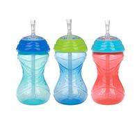 Tasse anti-fuite et facile saisir Nuby 3 pi ces avec paille flexible Clik It Lock Feat