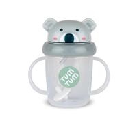 TUM TUM Tasse avec paille lestée, Tasse anti-fuite, Tasse d’Apprentissage pour Bébé, Couvercle Rabattable, Paille en Silicone (Kevin le Koala 200ml)