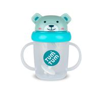 Tasse anti fuite + paille lestée ourson bleu - v3 bleu TU