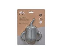 Tasse Anti-goutte et paille pour bébé en silicone gris